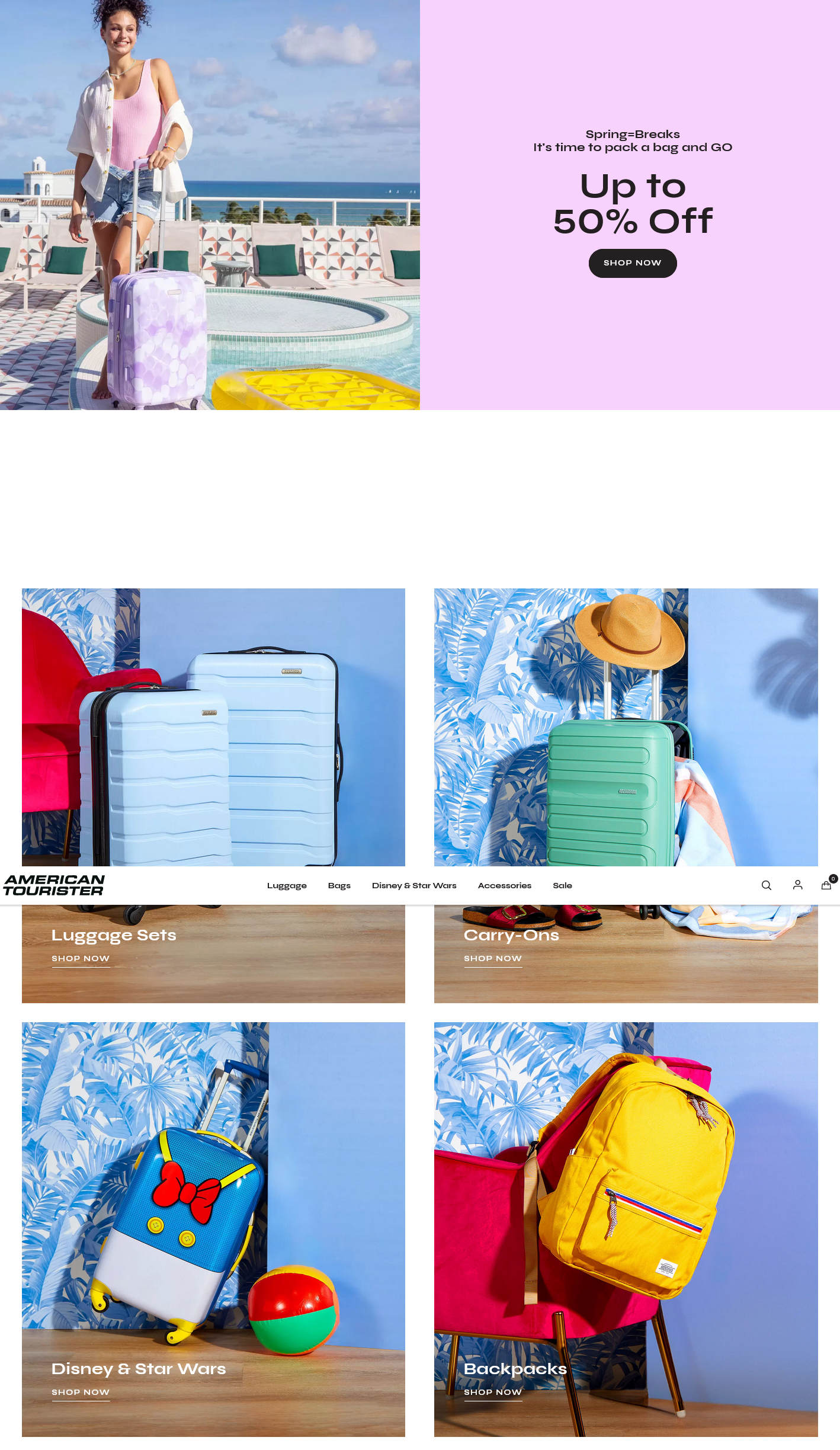 American Tourister官网：美国知名的旅行箱和行李袋品牌